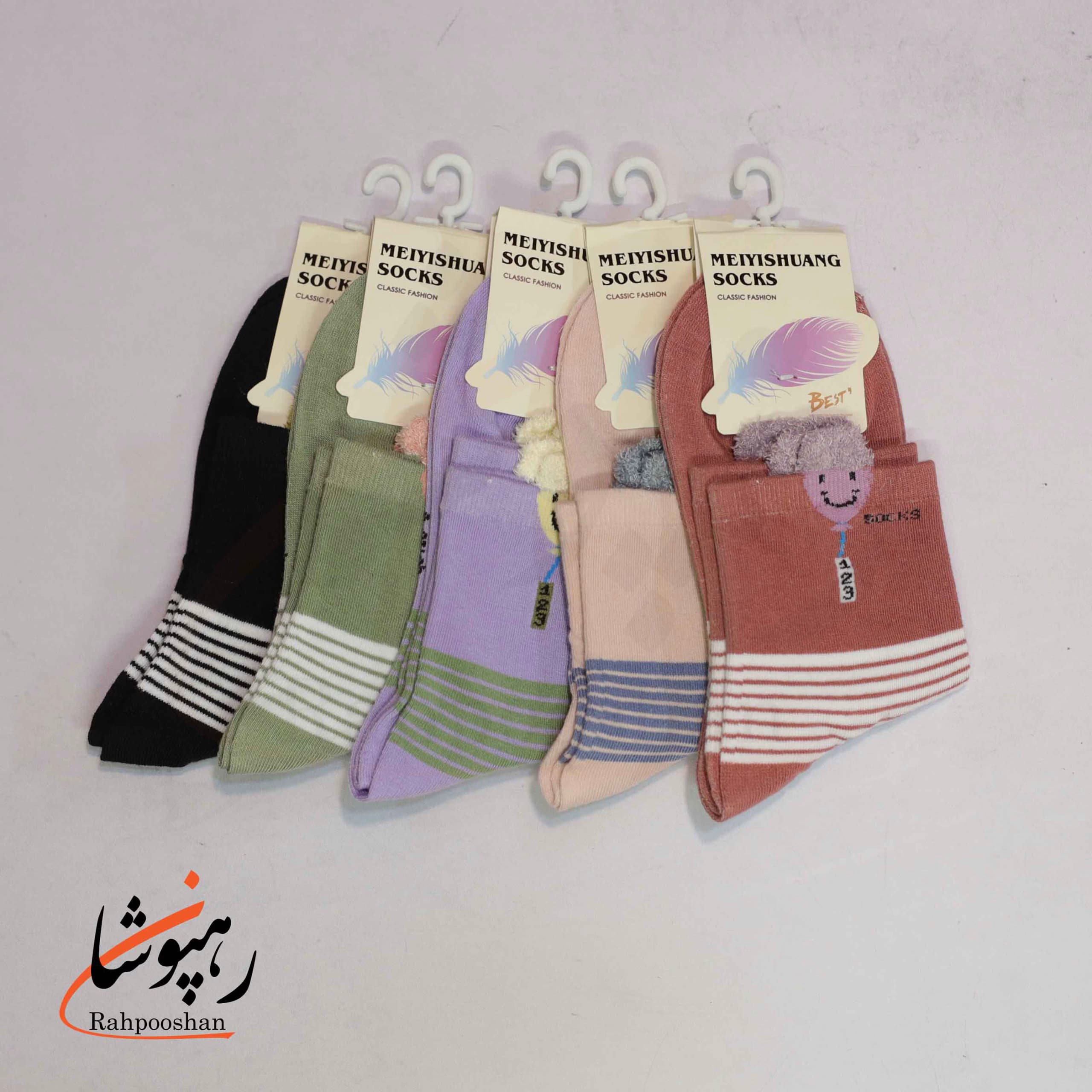 جوراب نیم ساق فانتزی طرح بادکنک (10 عددی)