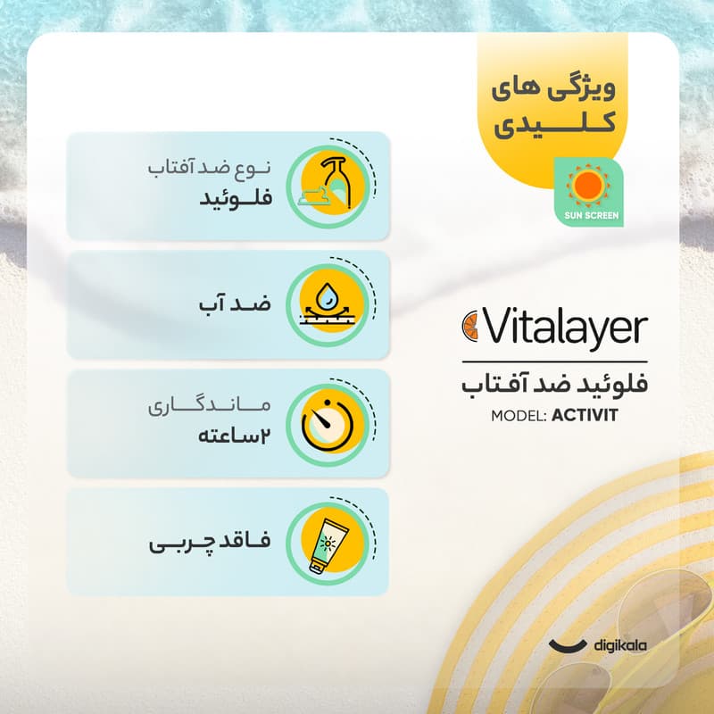فلوئید ضدآفتاب رنگی ویتالیر SPF50 مدل Activit، مناسب پوست‌های چرب، حجم 50 میلی‌لیتر — تصویر ۵