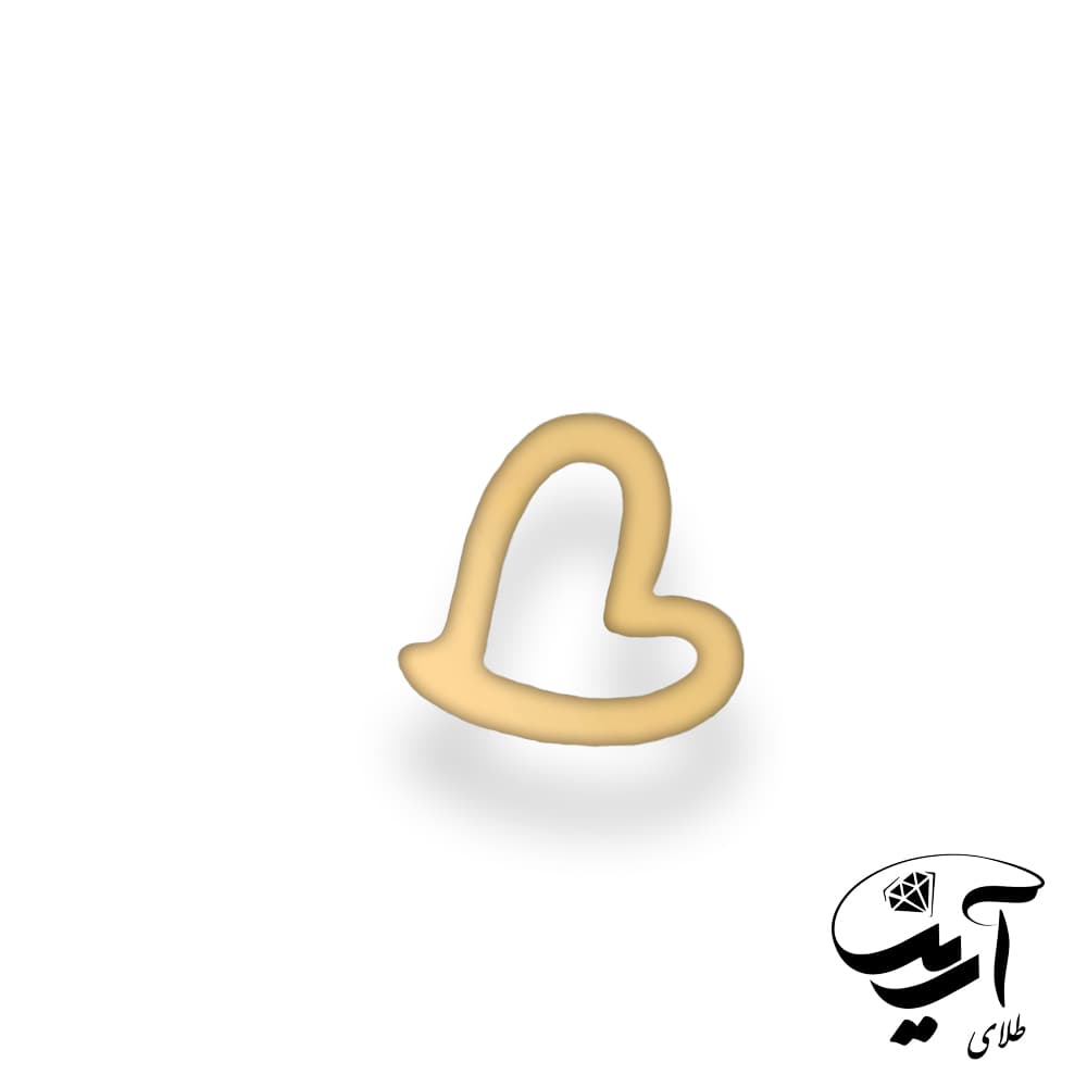 پلاک طلا مدل قلب تو خالی براق کد P261