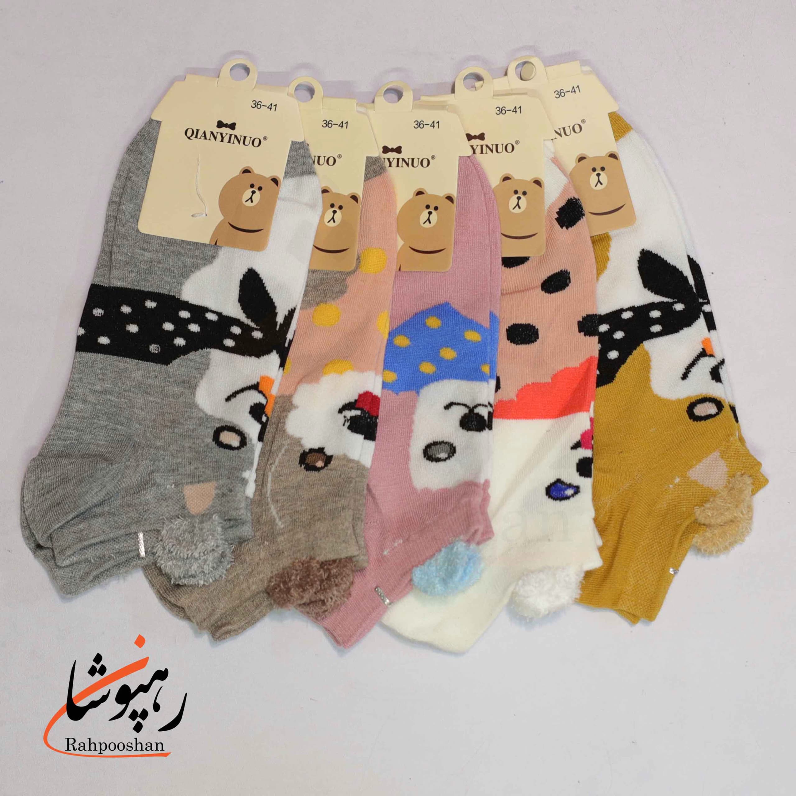 جوراب کفی (زیر قوزک) طرح حیوان (10 عددی)