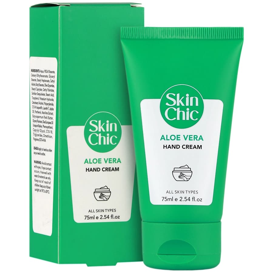 کرم مرطوب کننده دست آلوئه ورا Aloe Vera Hand Cream اسکین شیک Skin Chic