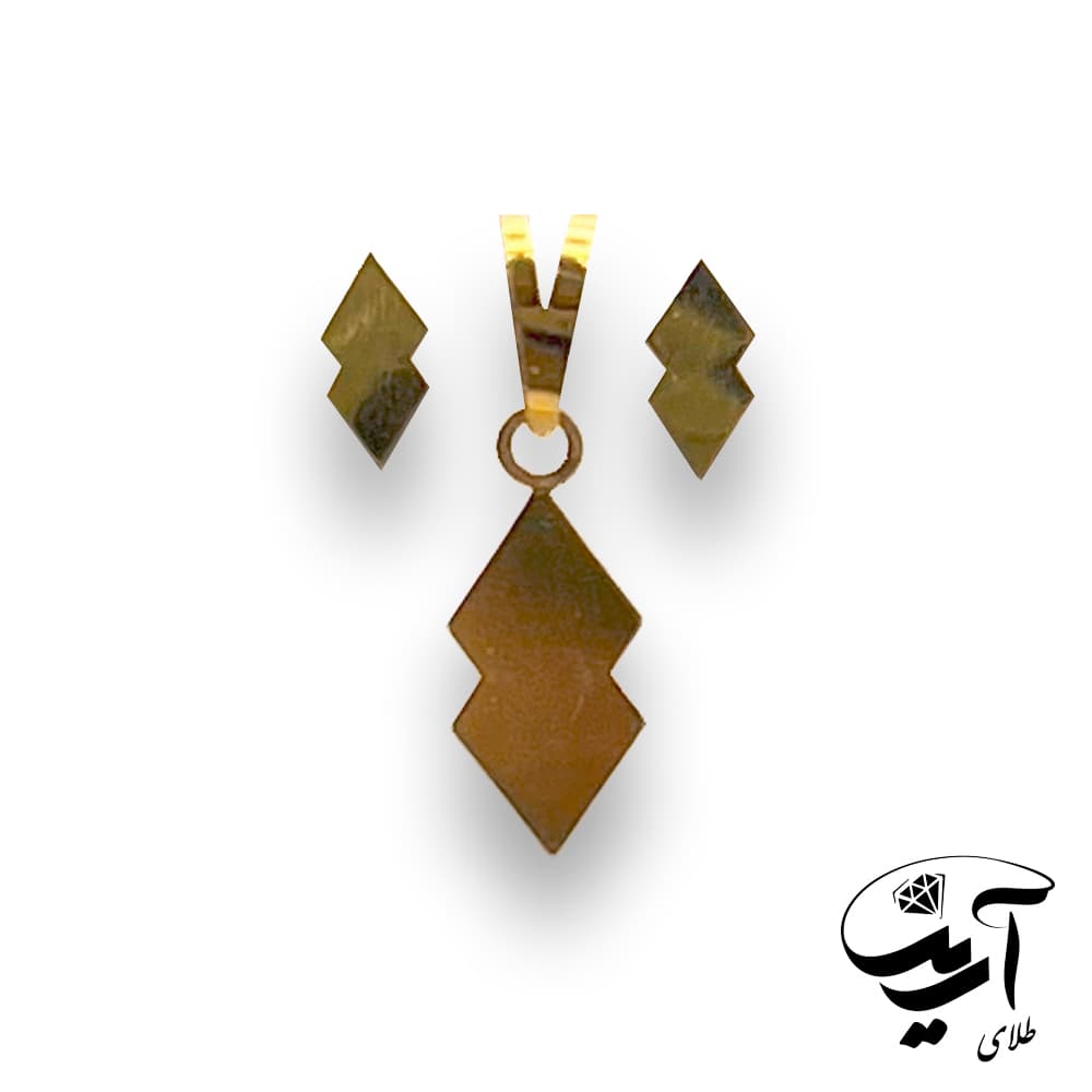 نیم ست طلا لیزری مدل هندسی کد p245