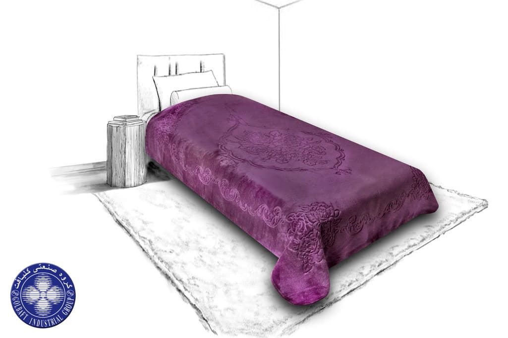 پتوی گلبافت بنفش یکنفره