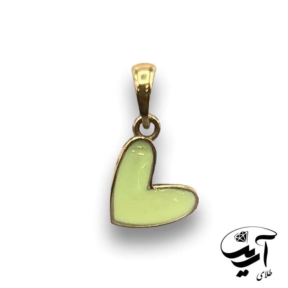 پلاک طلا میناکاری مدل قلب زرد کد P230