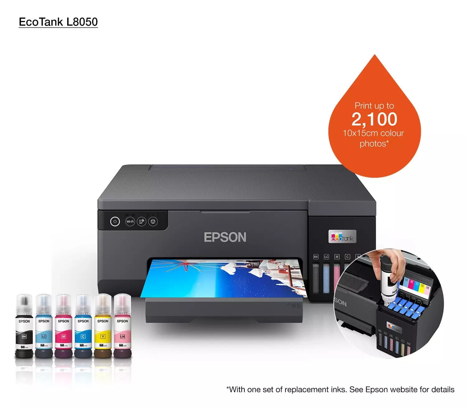 پرینتر رنگی فتو اپسون EPSON L8050 — تصویر ۵