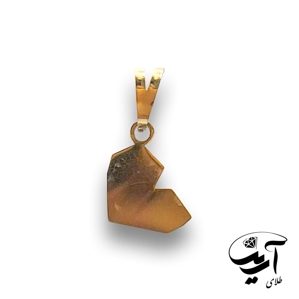 پلاک طلا لیزری مدل قلب کد P211