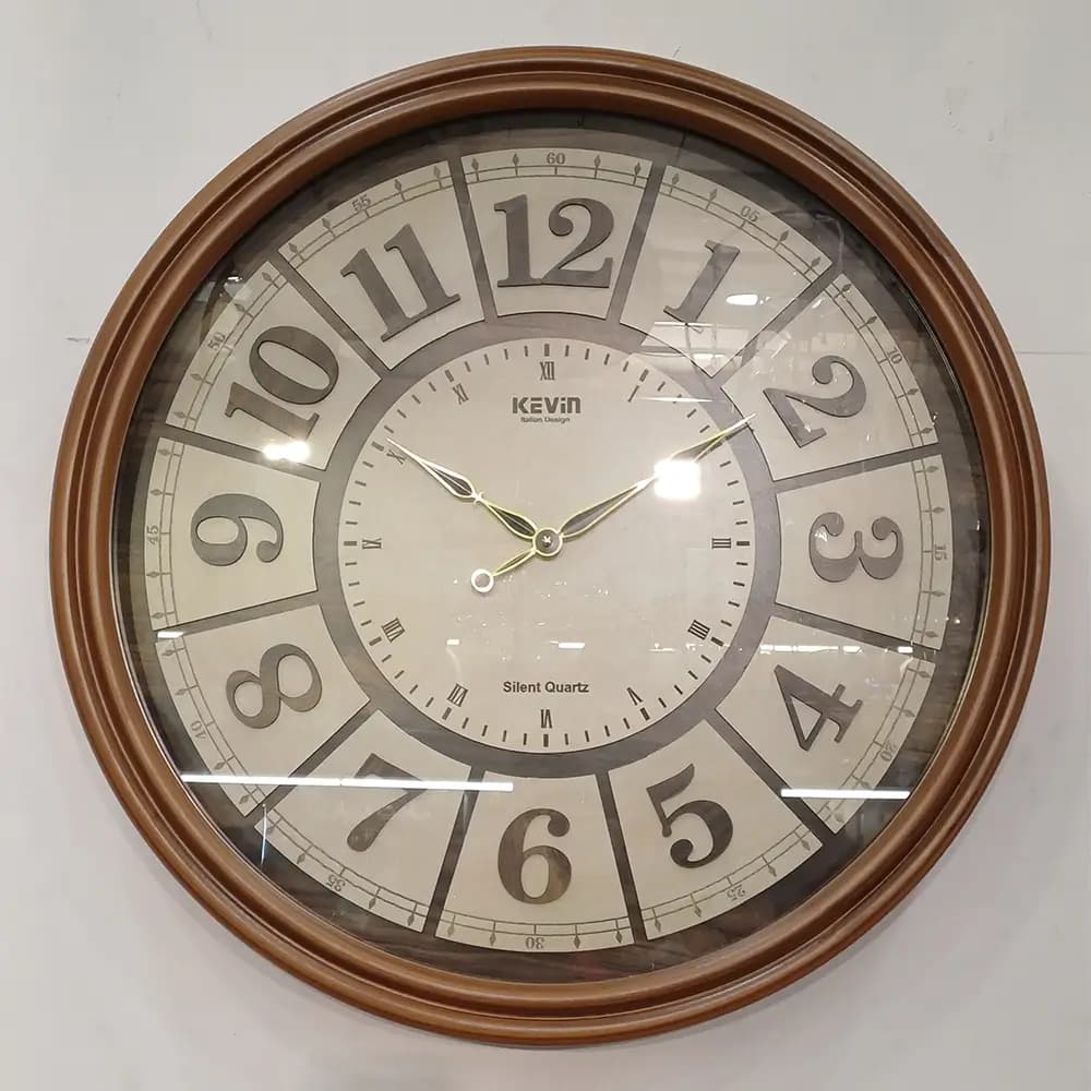 ساعت دیواری چوبی برند کوین قطر 60 کد KEV1243