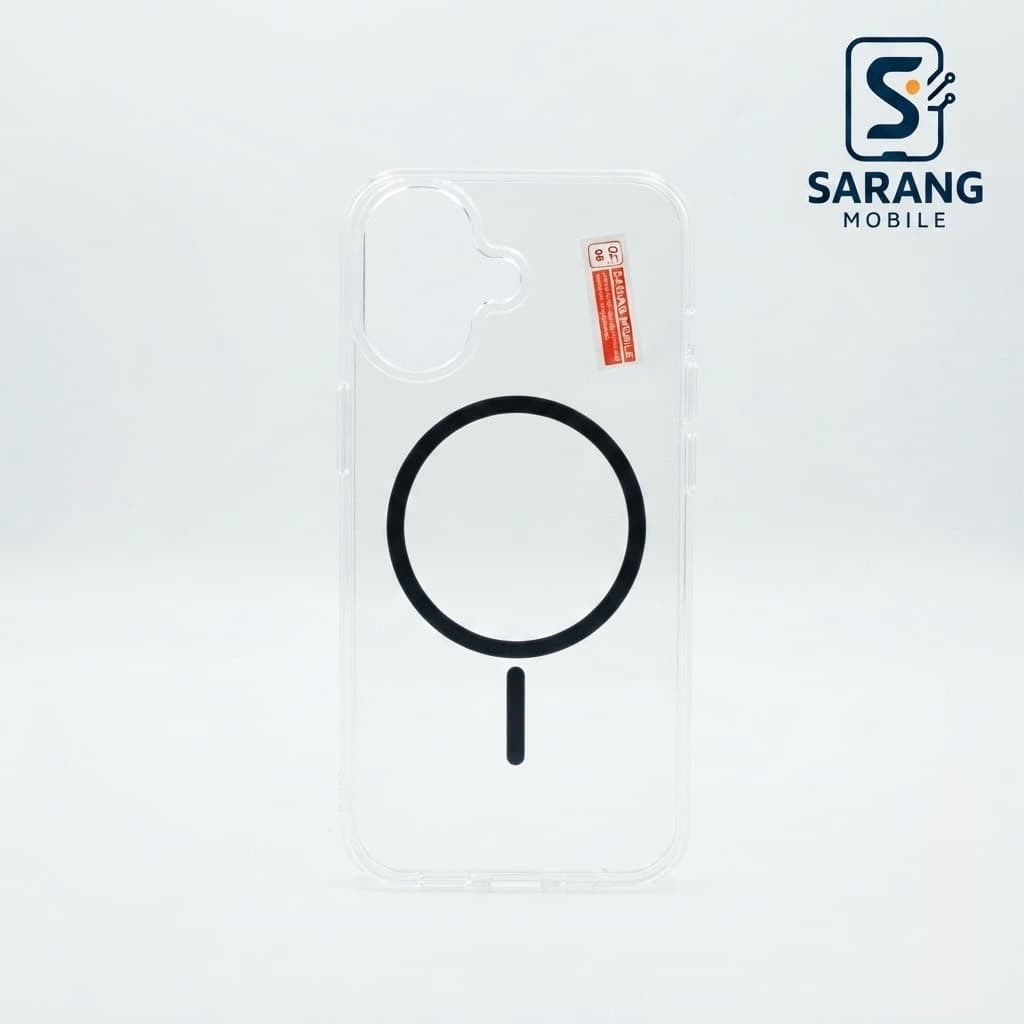 قاب مگ سیف شفاف مناسب برای آیفون iPhoone 16-مشکی