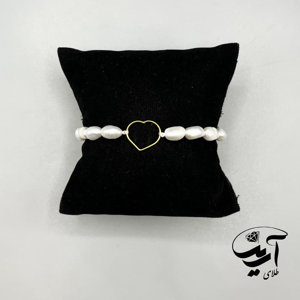 دستبند طلا و مروارید طرح کد 1364 — تصویر ۲