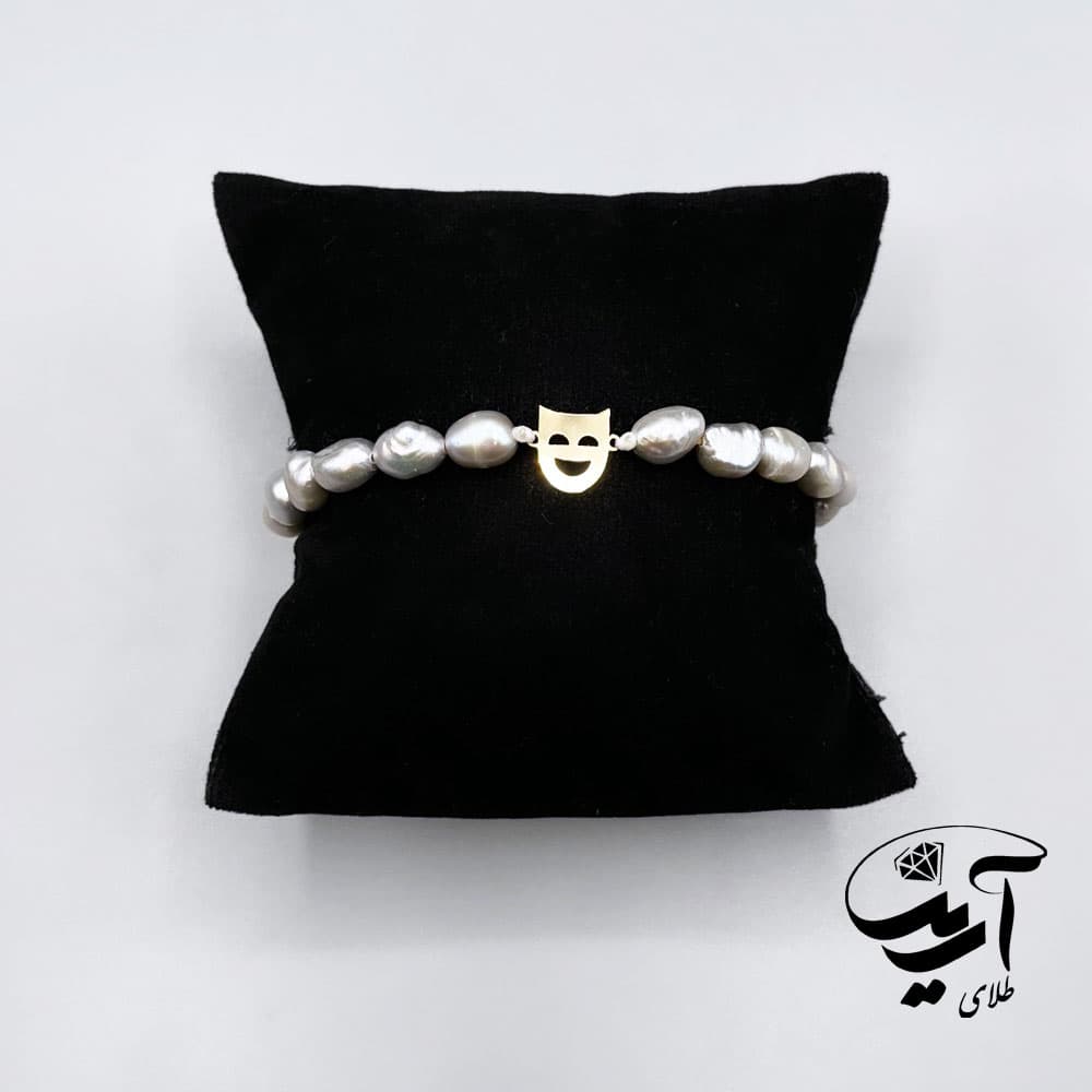 دستبند طلا و مروارید طرح کد 1361