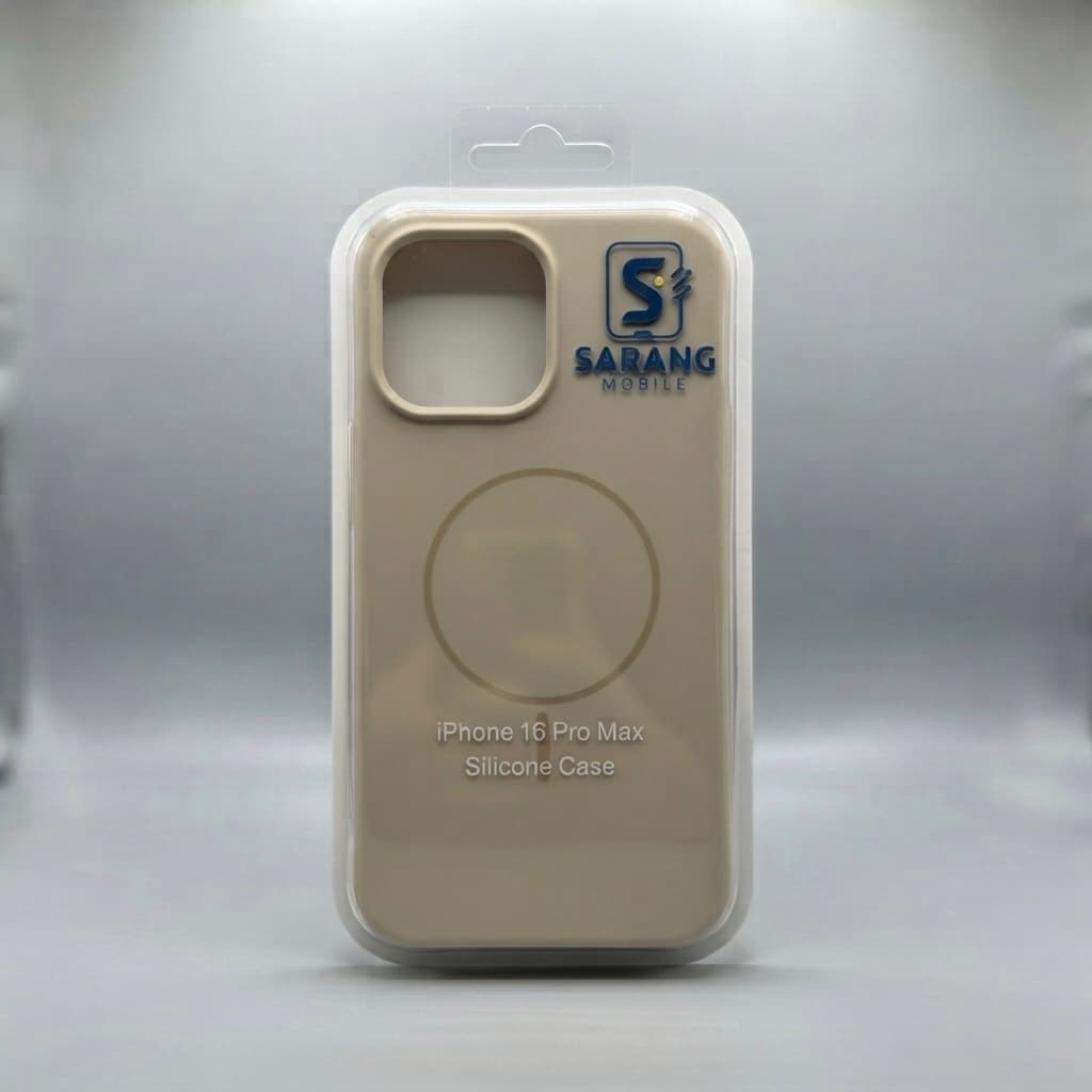 قاب سیلیکونی مگ سیف دار مناسب برای 16Pro Max-کرم