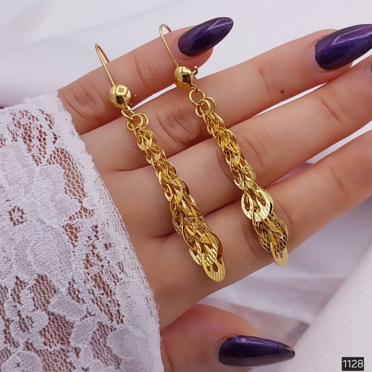 گوشواره اویز حلقه ای کد1128