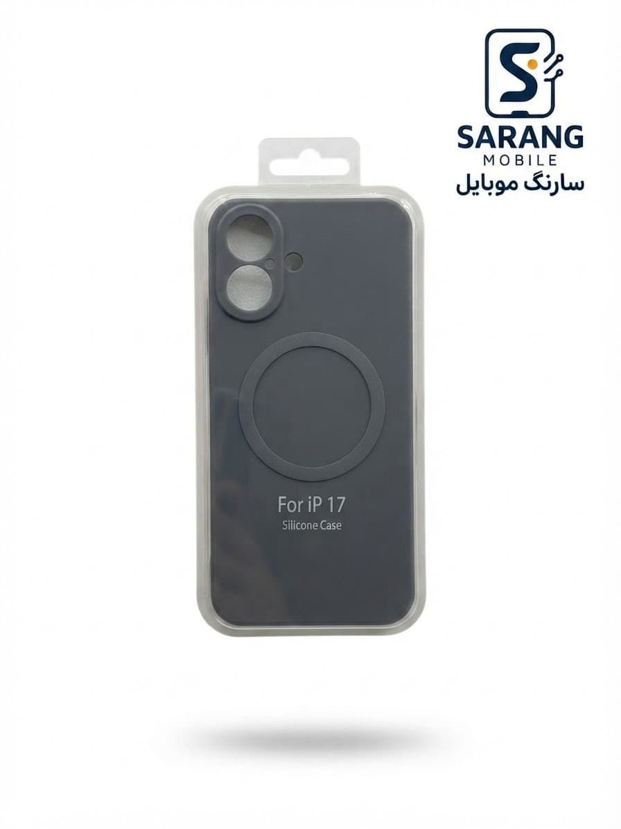 قاب سیلیکونی مگ سیف دار مناسب برای گوشی اپل مدل iPhoone 17-طوسی تیره