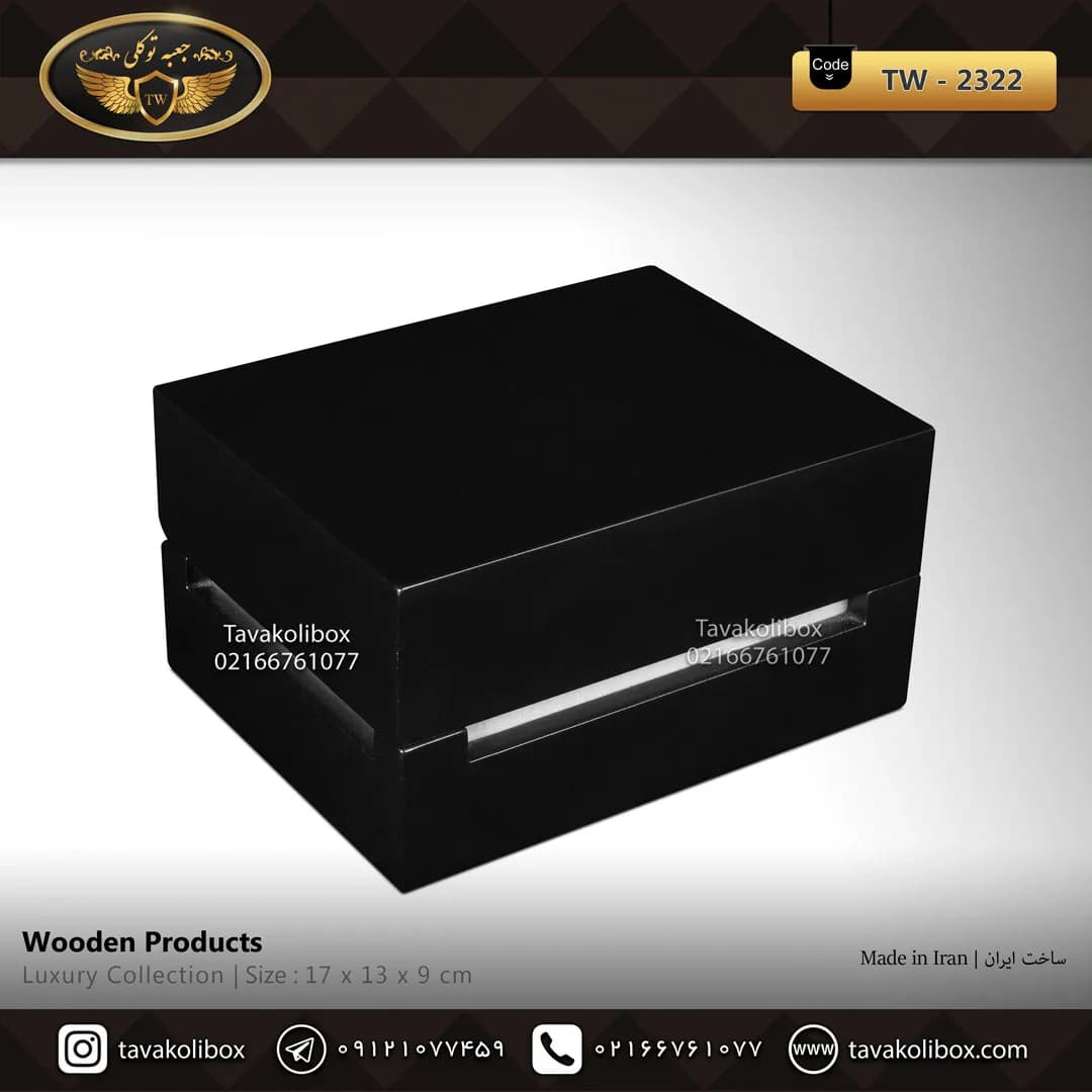 جعبه ساعت 1 خونه لوکس بالشتک لوکس رنگ مشکی مدل : TW-2322