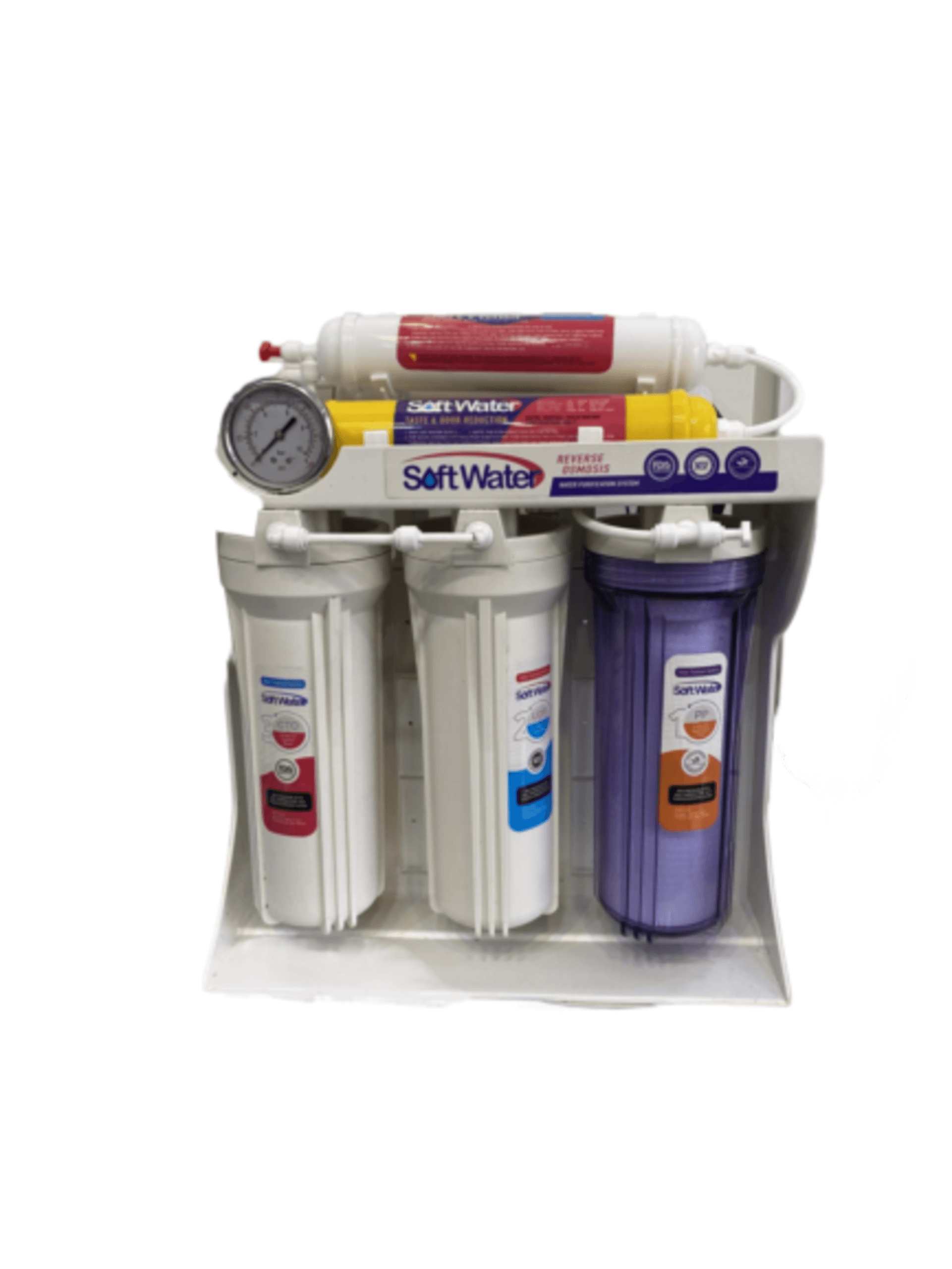 دستگاه تصفیه آب سافت واتر 6 مرحله مدل SW-06 با گیج فشار ا Soft water