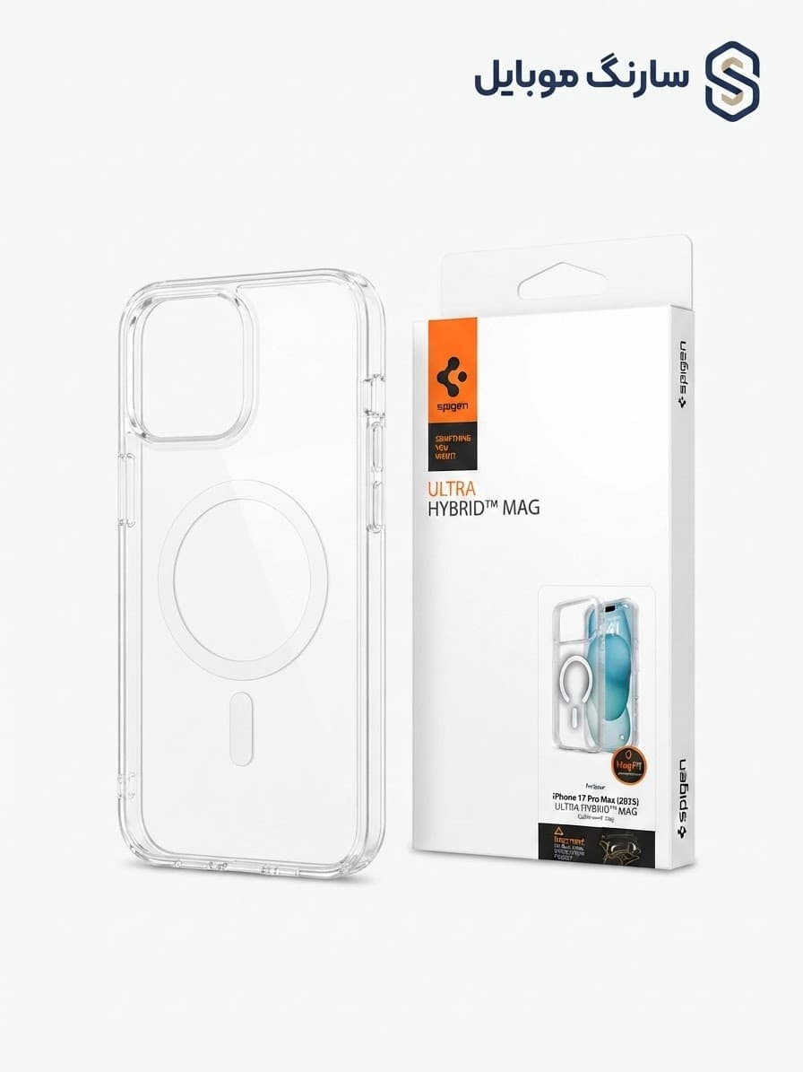 کاور اورجینال Spigen مدل Ultra Hybrid شفاف مناسب iPhone 17 Pro Max