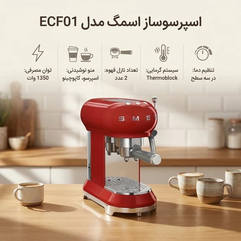 اسپرسو ساز کلاسیک اسمگ مدل ECF01 — تصویر ۱۲