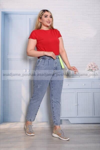 شلوار مام استایل جین یخی