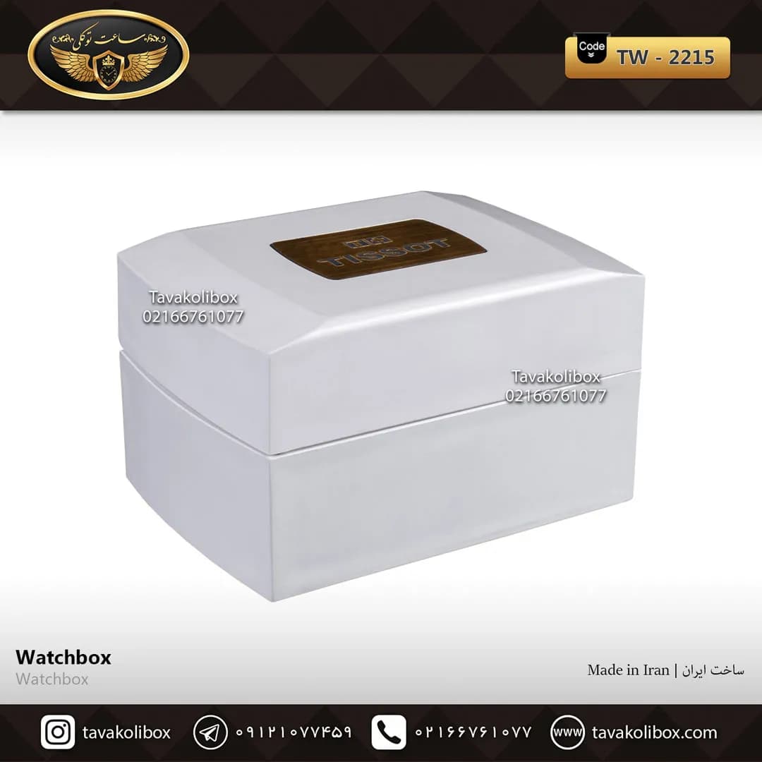جعبه ساعت 1 خونه درب دار بالشتک معمولی رنگ سفید مدل : TW-2215