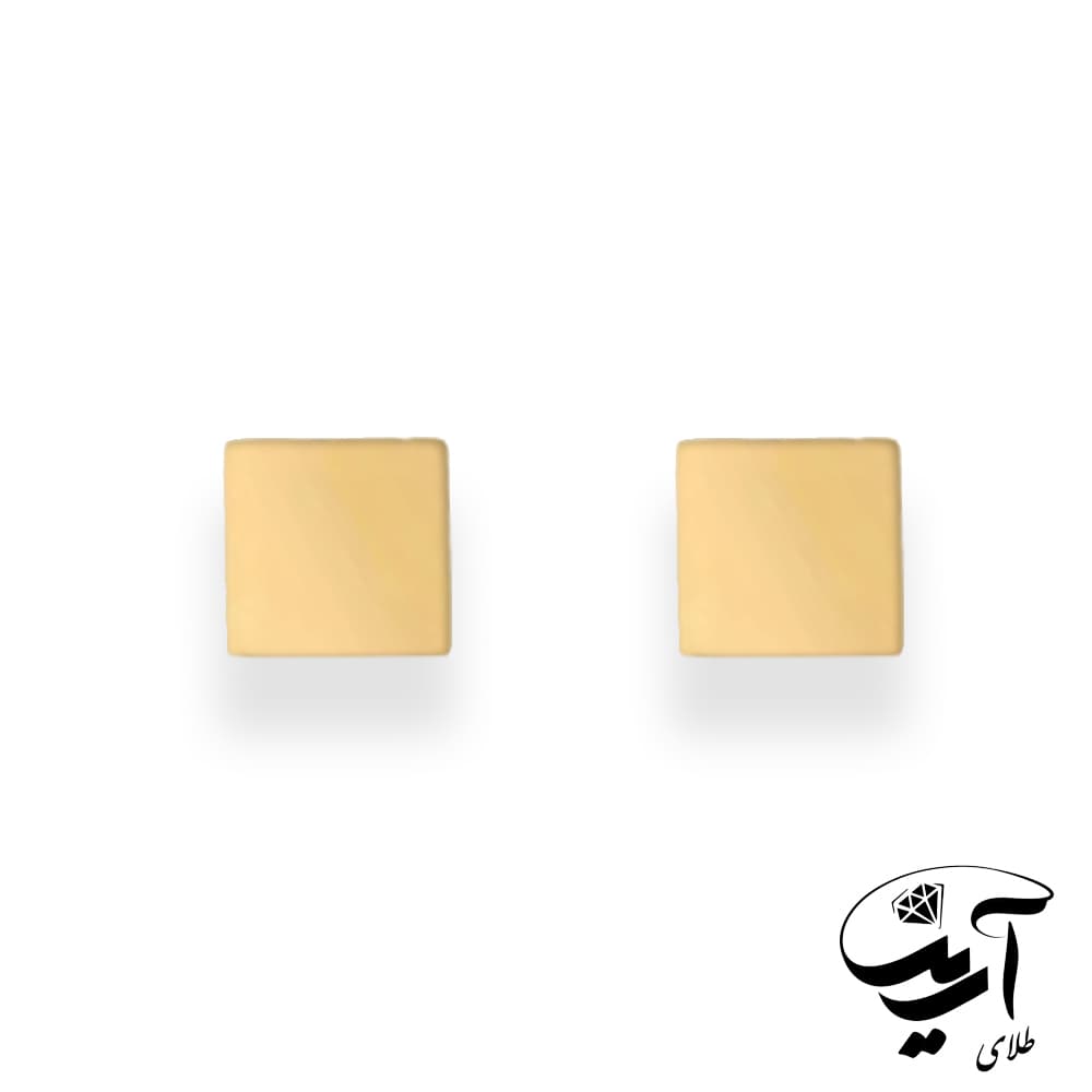 گوشواره میخی طلا مدل مربع