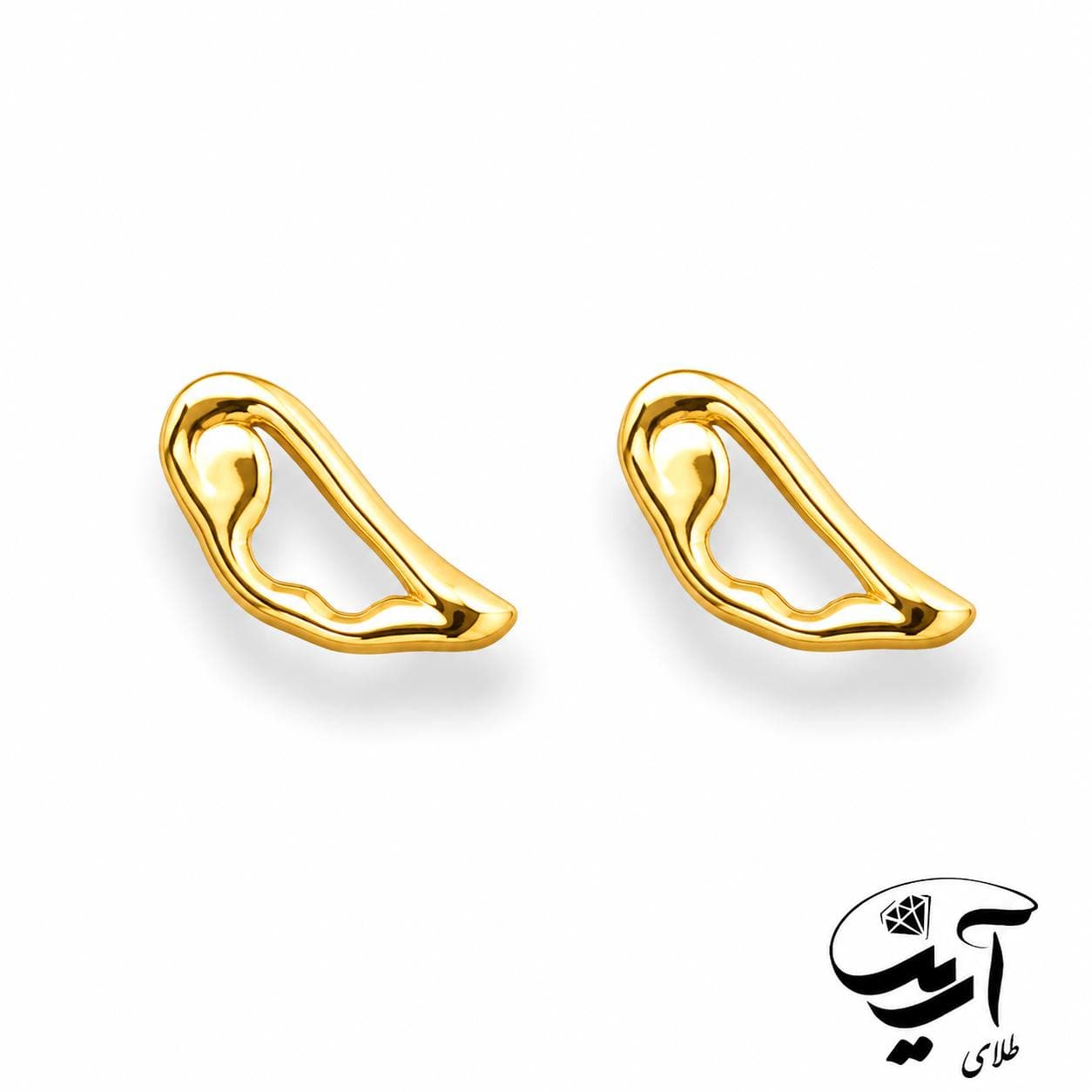 گوشواره میخی طلا مدل بال فرشته