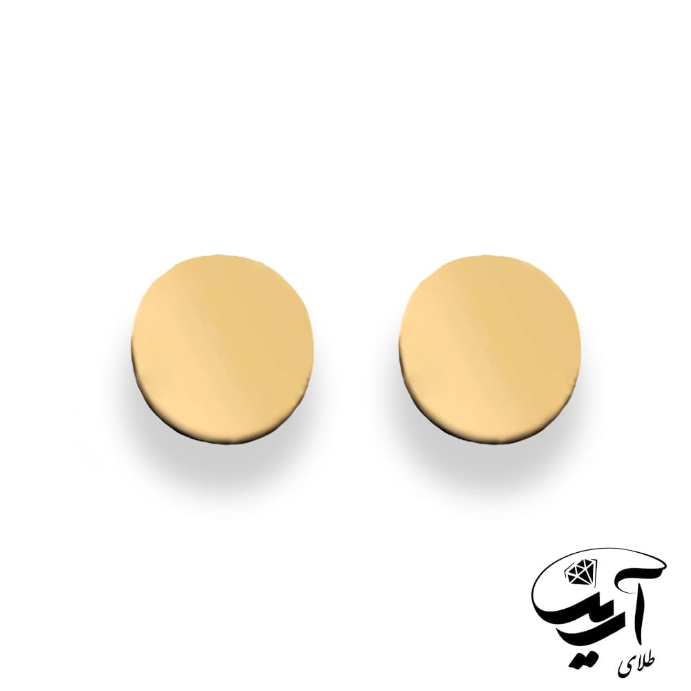 گوشواره میخی طلا مدل دایره براق