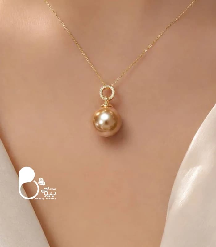 گردنبند زنانه مروارید شکلاتی ترک