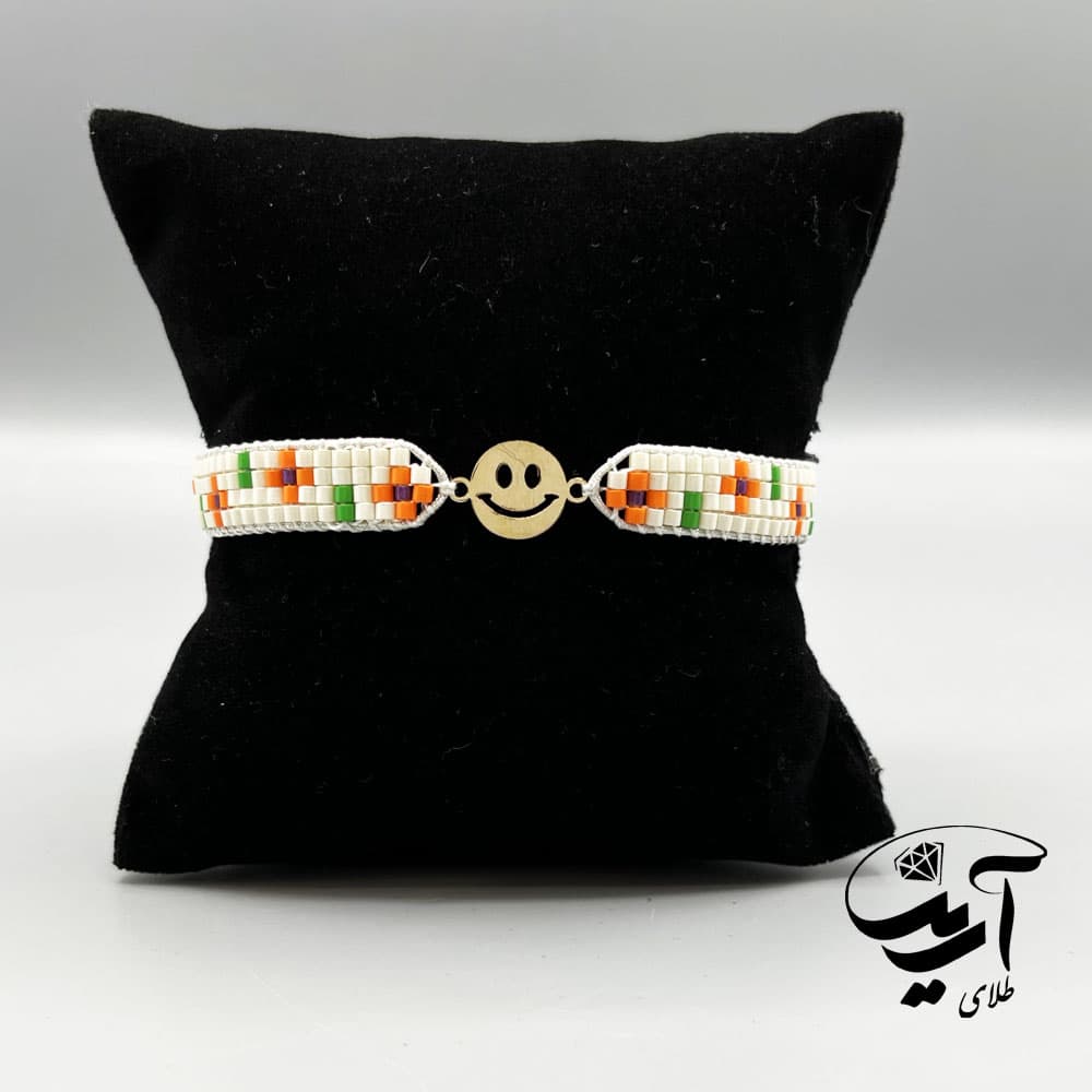 دستبند طلا و میوکی زنانه طرح لبخند کد 1301