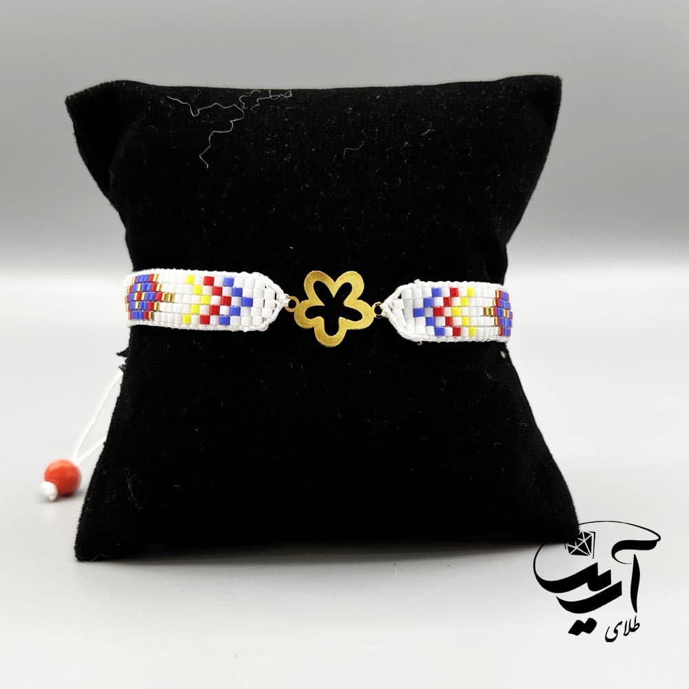 دستبند طلا و میوکی زنانه طرح گل کد 1294