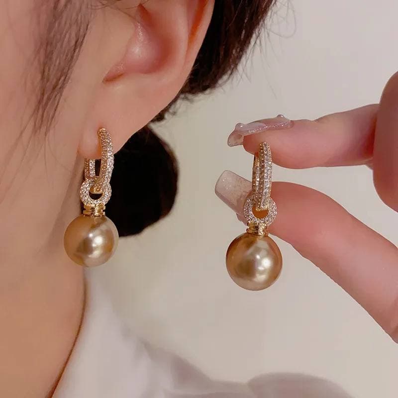 گوشواره مروارید شکلاتی ترک