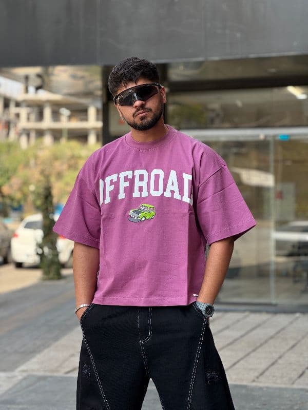 تیشرت طرحدار صورتی
