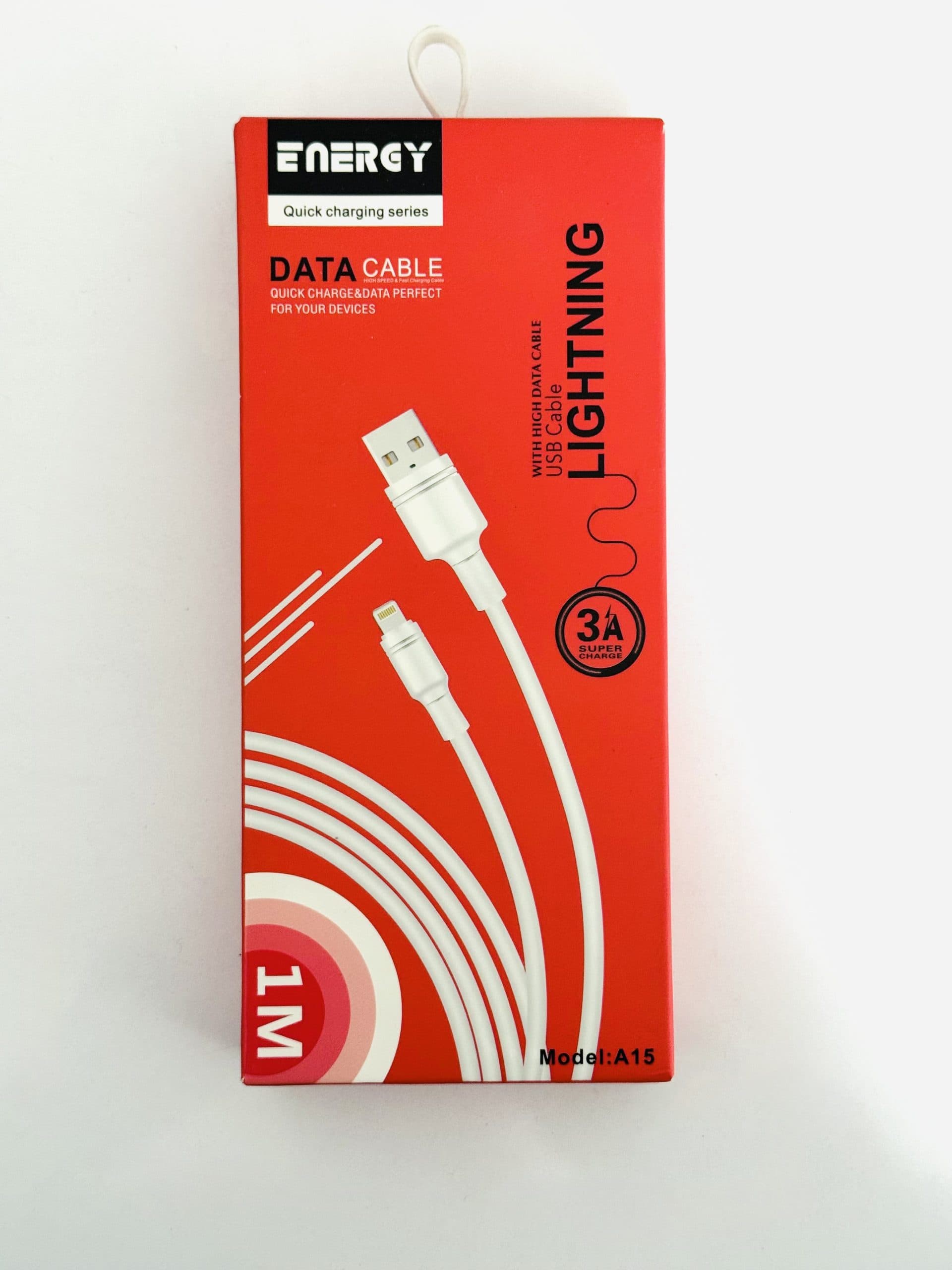 کابل دیتا لایتنینگ Energy A15 3A