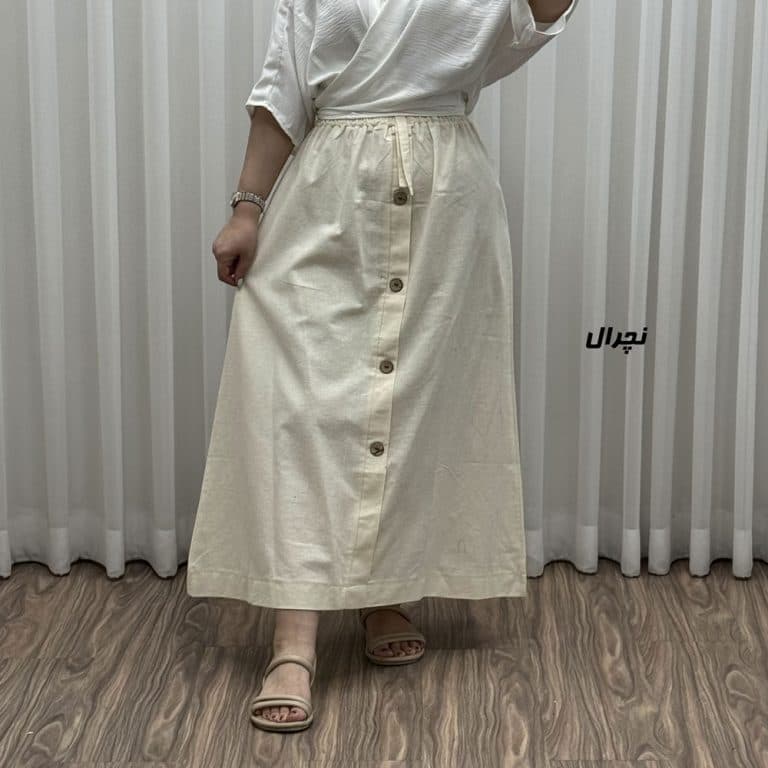 دامن زنانه لنین تمام دکمه کد F1905 — تصویر ۷