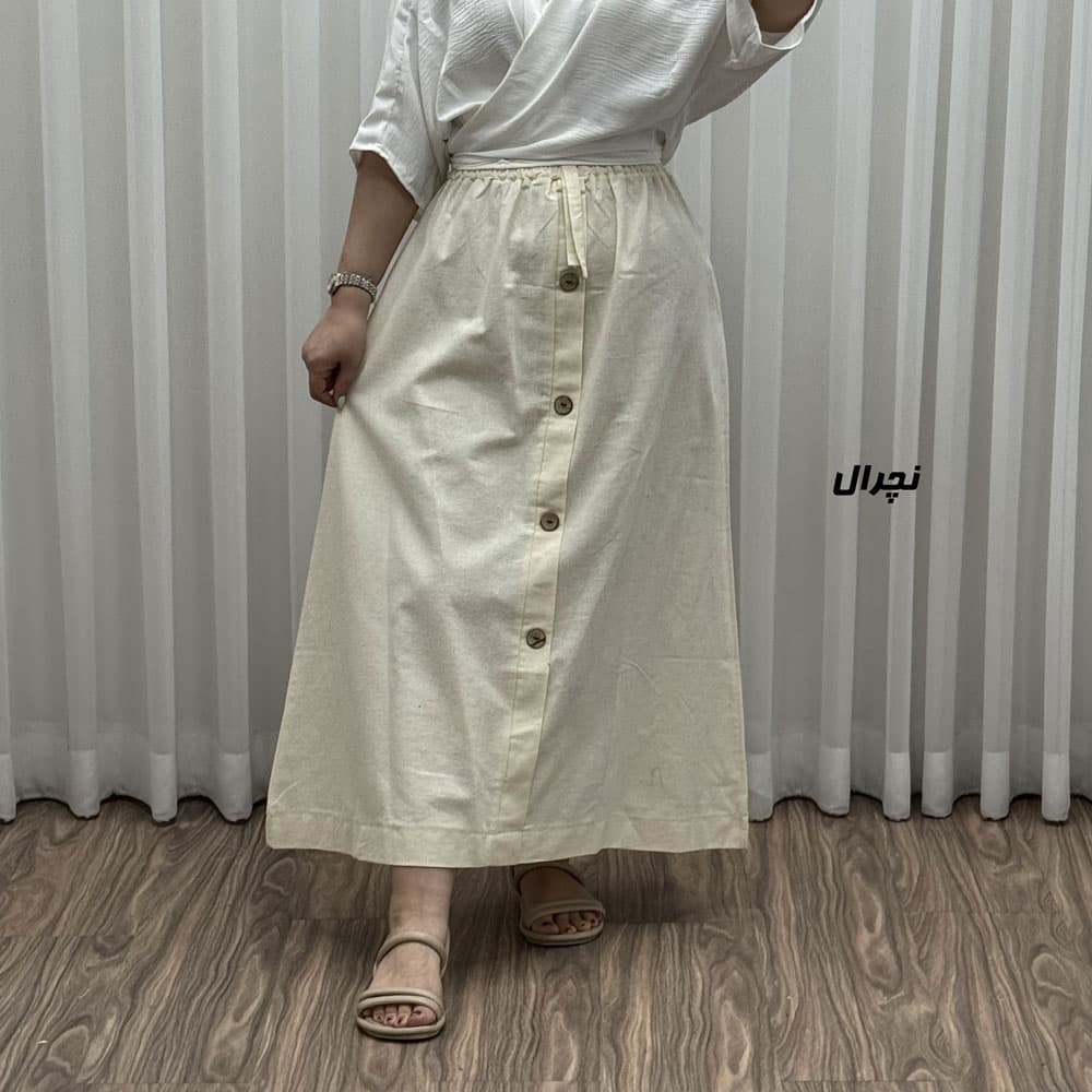 دامن زنانه لنین تمام دکمه کد F1905 — تصویر ۴