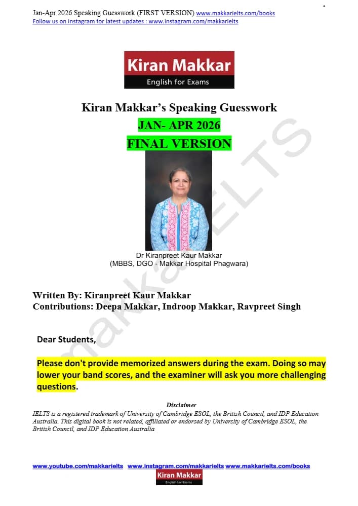 کتاب Makkar Speaking Jan-April 2026 Final Version (نسخه نهایی اسپیکینگ مکار؛ ژانویه تا آوریل 2026) نسخه انگلیسی PDF