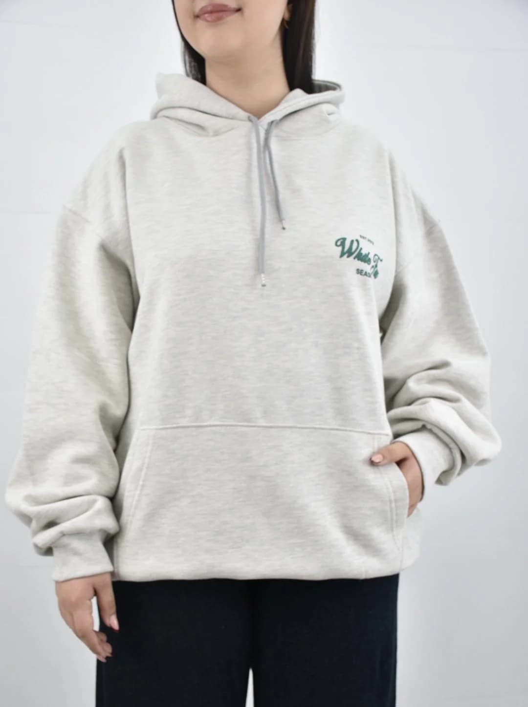 هودی سه نخ داخل کرکی یونیسکس ضخیم white — تصویر ۸