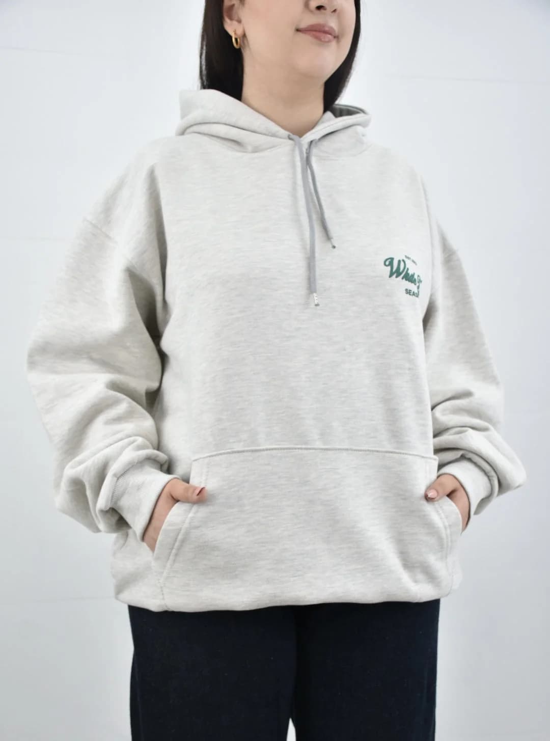 هودی سه نخ داخل کرکی یونیسکس ضخیم white — تصویر ۶