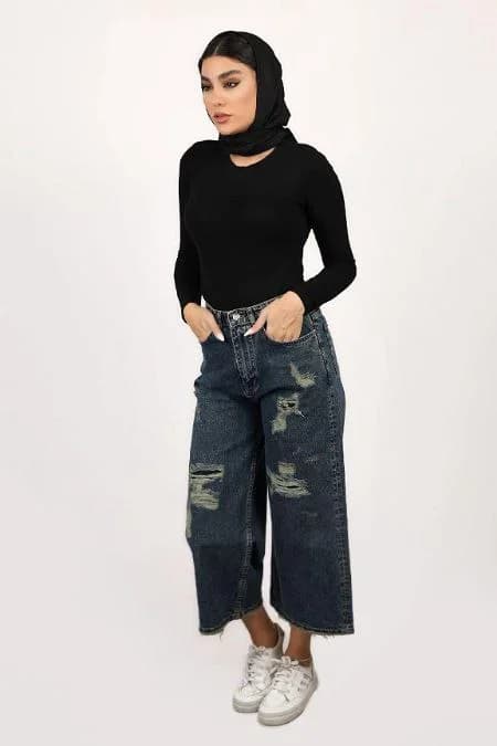 شلوار واید لگ جین/بگ قد 90