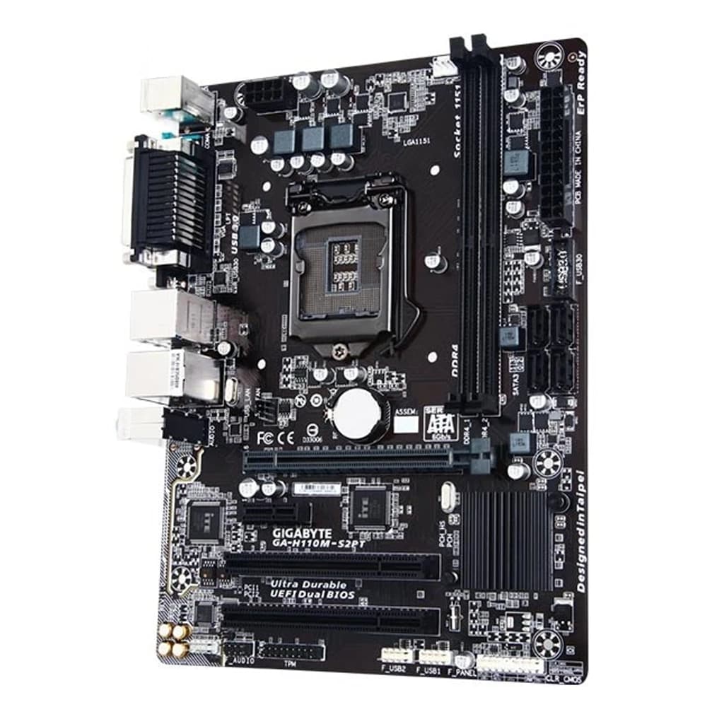 مادربرد استوک گیگابایت مدل GA-H110M-S2PT DDR4 | MicroATX | 1151 | همراه با پنل — تصویر ۴