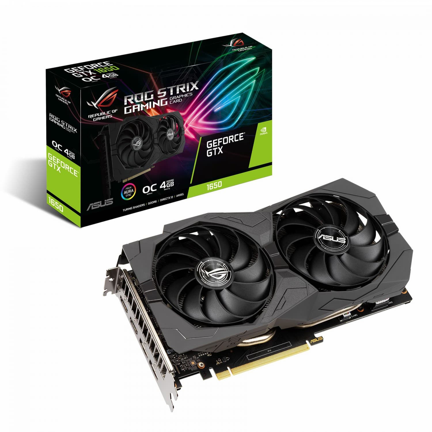 کارت گرافیک استوک 4 گیگ ASUS Geforce GTX 1650 Gaming ROG Strix O4GD6 | 4GB | GDDR6 | 128 bit | جعبه اصلی | پیچ پلمپ — تصویر ۲