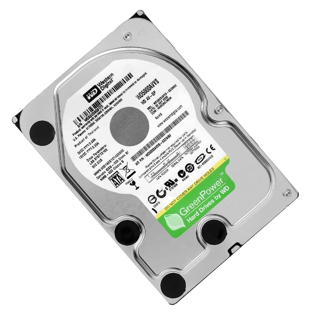 هارد استوک اینترنال وسترن دیجیتال سبز مدل Western Digital WD5000AVVS | ظرفیت 500 گیگابایت | Green — تصویر ۳