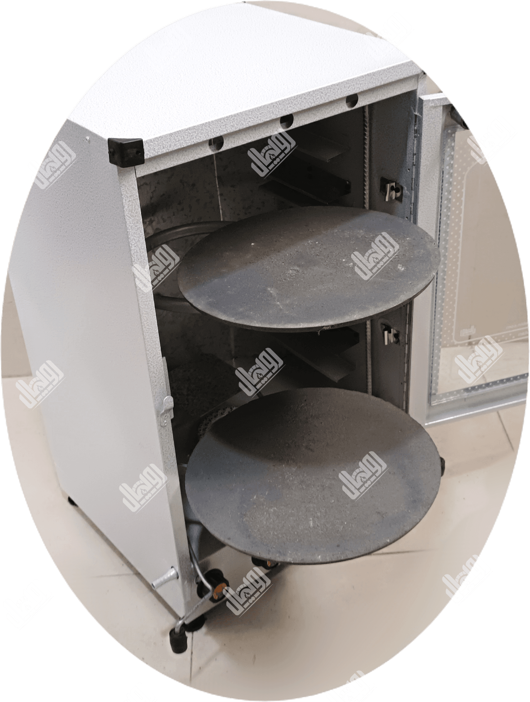 تنور گازی سفید دو چدن چهار/شش سینی دماسنج با تایمر رویال مدل TG.Royal 844TD.W