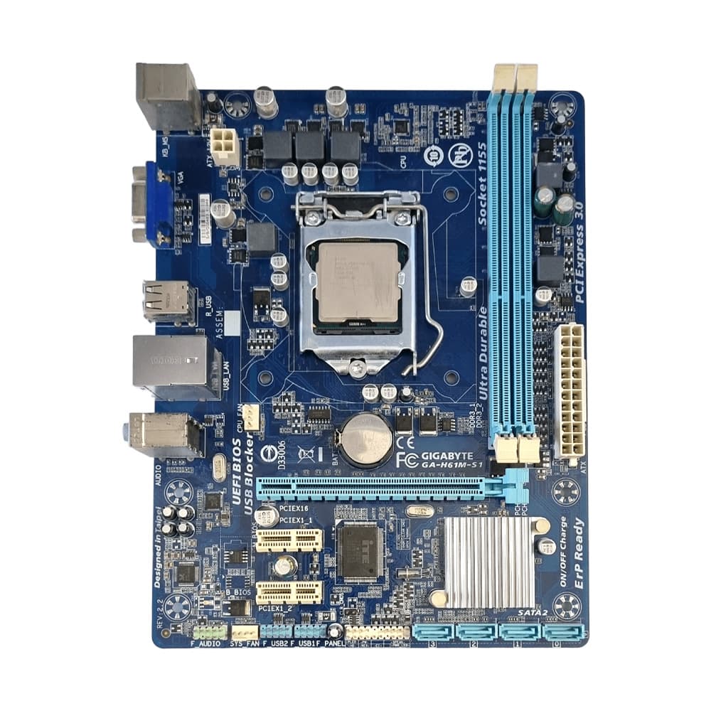 باندل مادربرد استوک گیگابایت Gigabyte GA-H61M-S1 + CPU Pentium G630