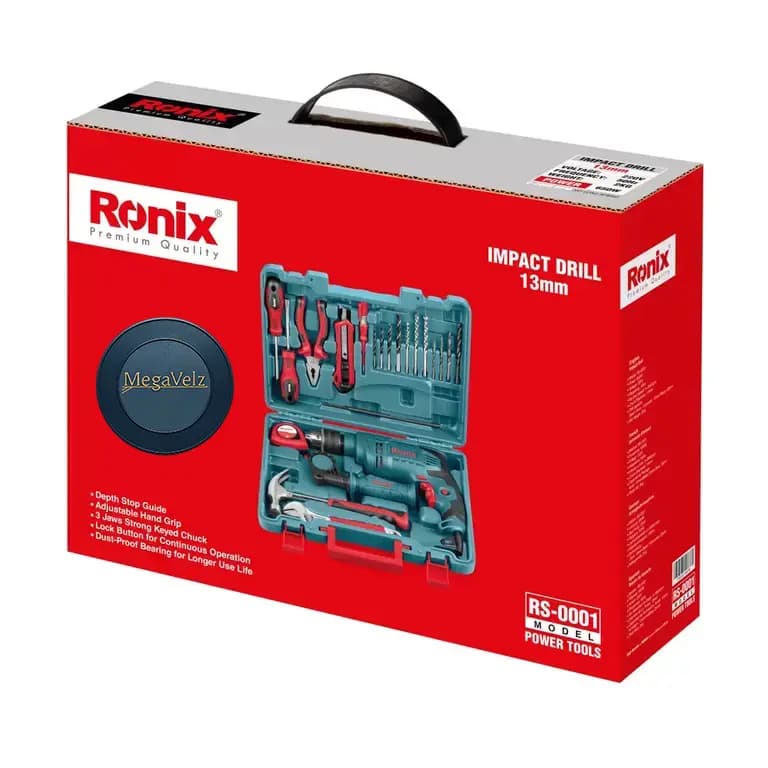 RS-0001 – کیت دریل برقی چکشی 13 میلی متری رونیکس — تصویر ۳