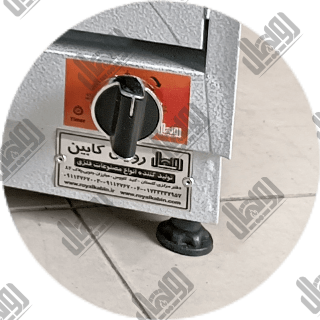 تنور گازی بزرگ سفید چدن 37 دو سینی دماسنج با تایمر و جوجه گردان رویال مدل TG.Royal 444TD.W — تصویر ۵