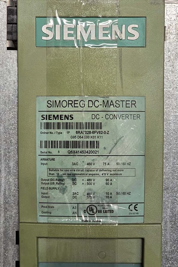درایو 45 کیلو وات زیمنس SIMOREG DC MASTER — تصویر ۳