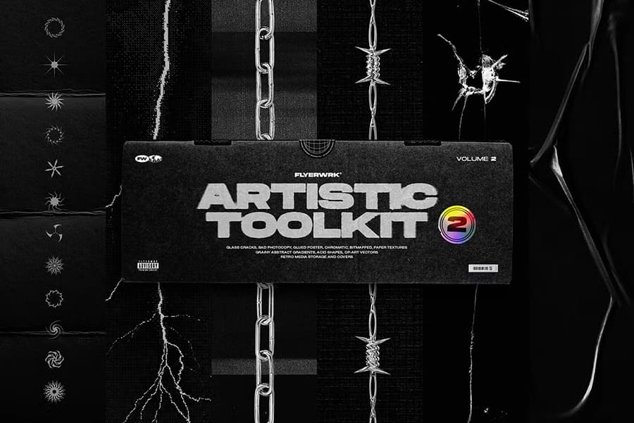 مجموعه المان‌های گرافیکی Artistic Toolkit برای طراحی‌های خلاقانه و مدرن – نسخه 2
