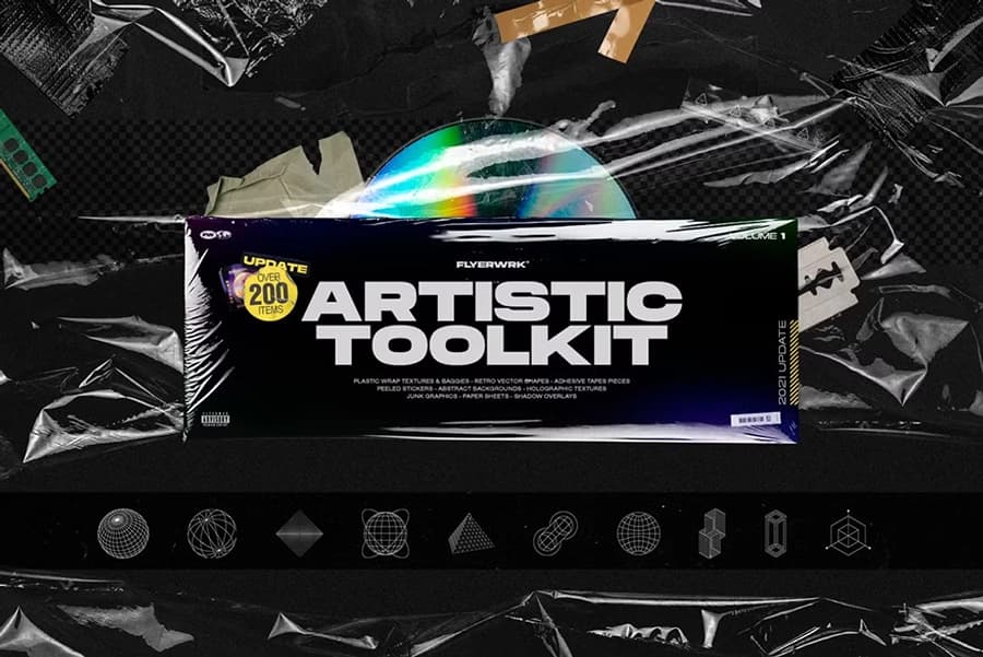 مجموعه المان‌های گرافیکی Artistic Toolkit برای طراحی‌های خلاقانه و مدرن – نسخه 1