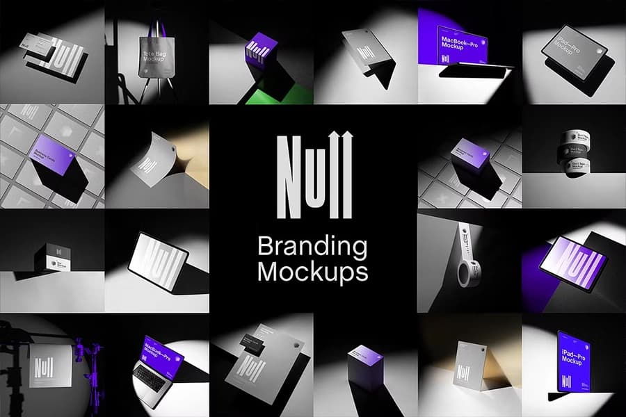 کیت موکاپ برندینگ مینیمال Null با ۲۰ صحنه حرفه‌ای