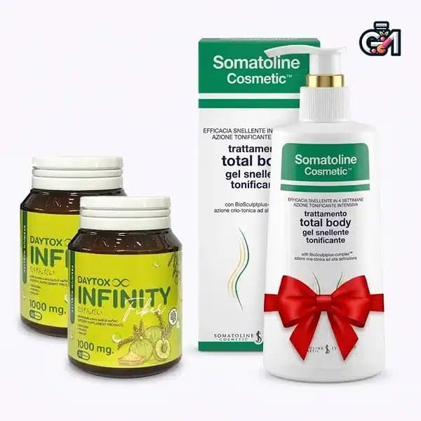 پک تخفیفی محصول لاغری دتوکس اینفینیتی 2 عدد + ژل چربی سوز سوماتلین رایگان